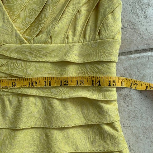 Adrianna Papell Butter Yellow Cocktail Dress Sz 8 - Picture 5 of 7